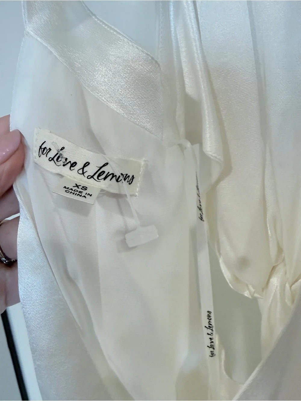 For Love And Lemons Cream Satin Twist-Detail Mini Dress - Picture 5 of 6
